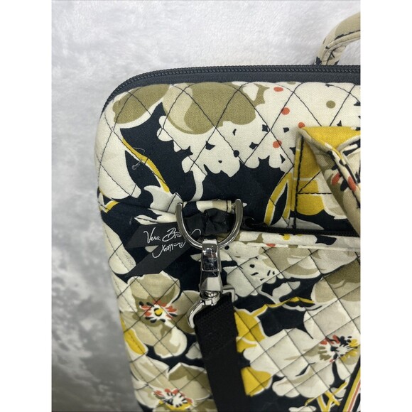 Vera Bradley Laptop Case Retired Dogwood Hard Shell Quilted Yellow Black Multi - Picture 2 of 10